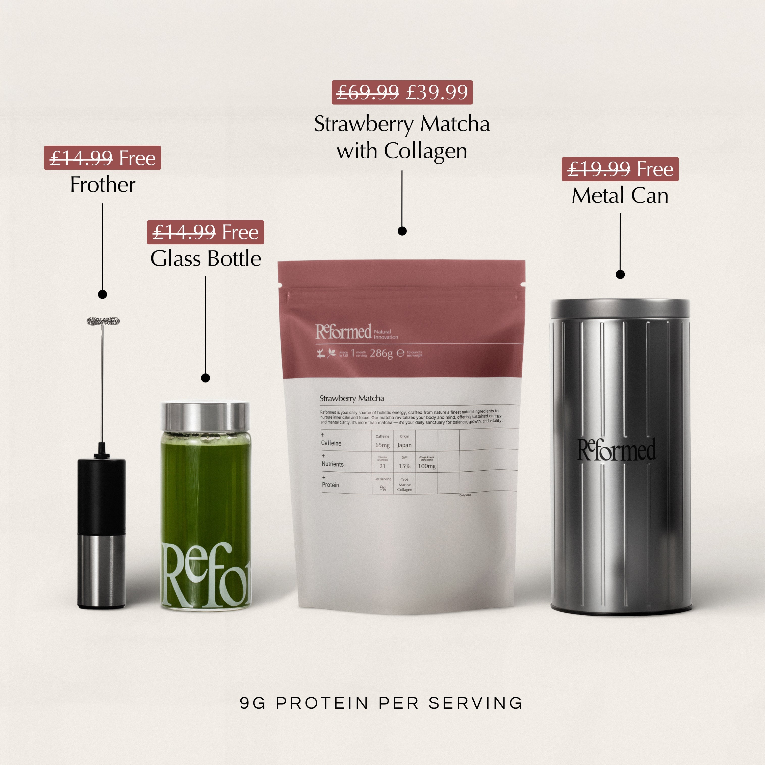 Strawberry Matcha with Collagen