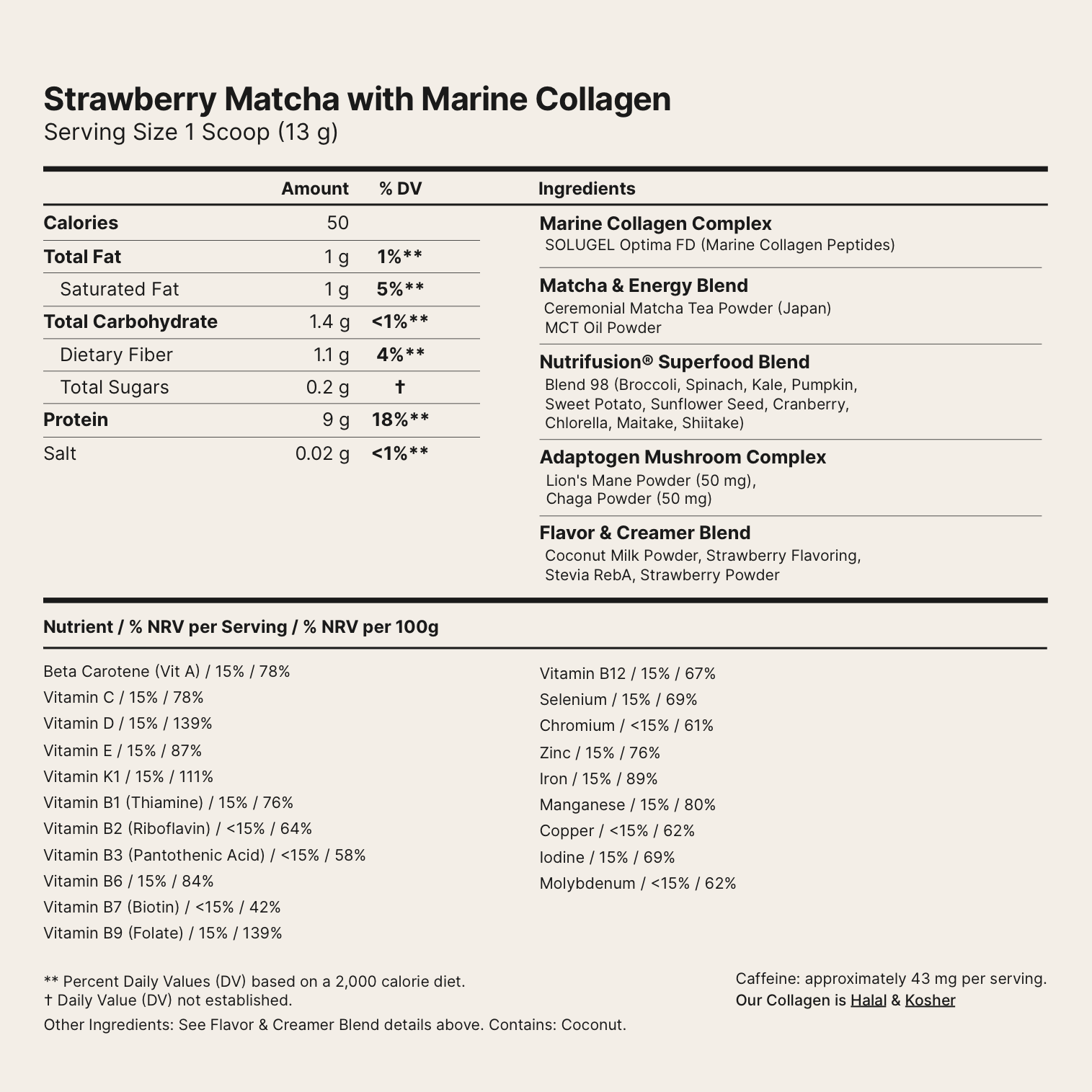 Strawberry Matcha with Collagen